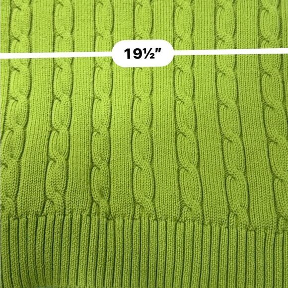 Gap Olive cable knit 100% cotton long sleeve crewneck cropped sweater size large - Picture 7 of 8